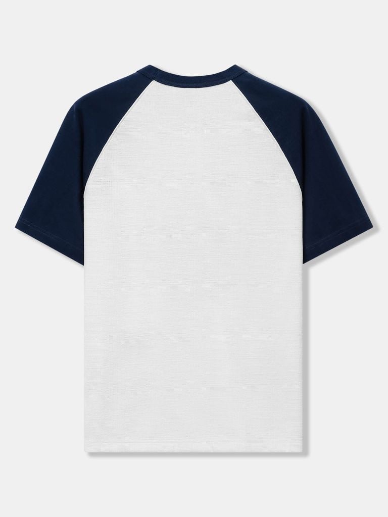 Áo Thun Nam Raglan Phối Màu Trắng Xanh Navy Cá Tính - Ảnh 3
