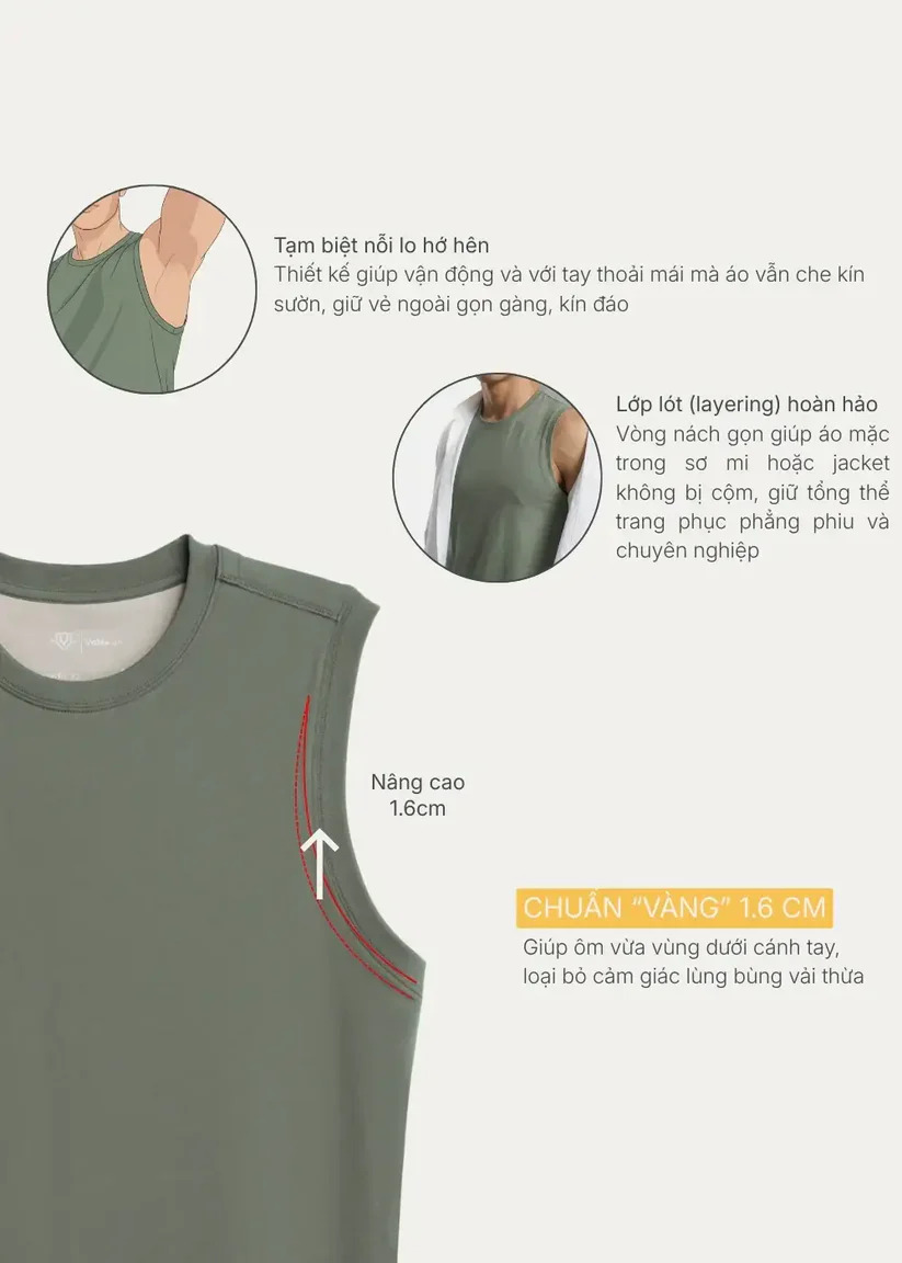 Alternative view of Áo Tank Top Nam Form V-Shape